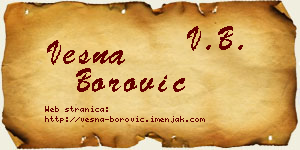 Vesna Borović vizit kartica
